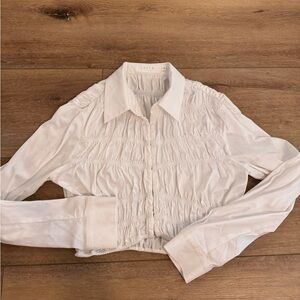 ASTR Women's White Ruched Top